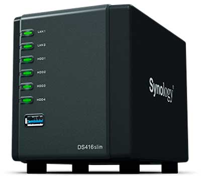 Servidor Synology DS416slim com 4 baias.