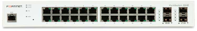 FortiSwitch FS-224E - Switch 24 portas GE LAN + 4 portas SFP