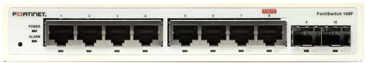 FortiSwitch FS-108F - Switch 8 portas RJ-45, 2 portas SFP