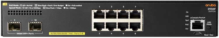 Aruba JL692A - Switch 8 portas PoE+ com 2 SFP+