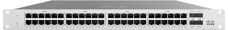 Switch Cisco Meraki MS120-48FP-HW, 48 portas PoE Gigabit.